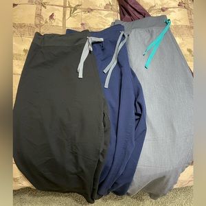 Figs Livingston Pants (set of 3, black/grey/navy blue) Sz XL Tall